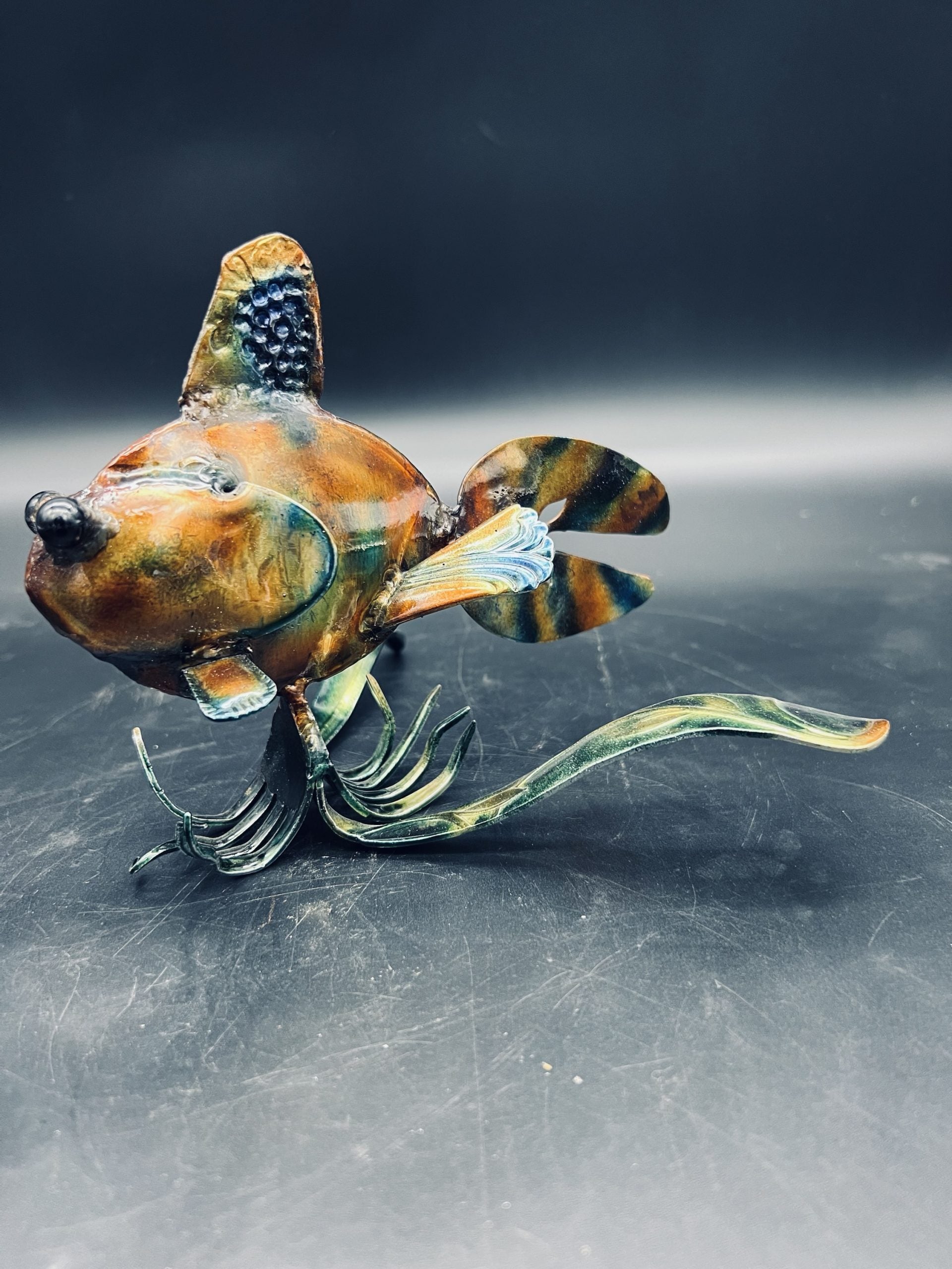 TheeUpCycled Art, Goldfish with Fork Seaweed