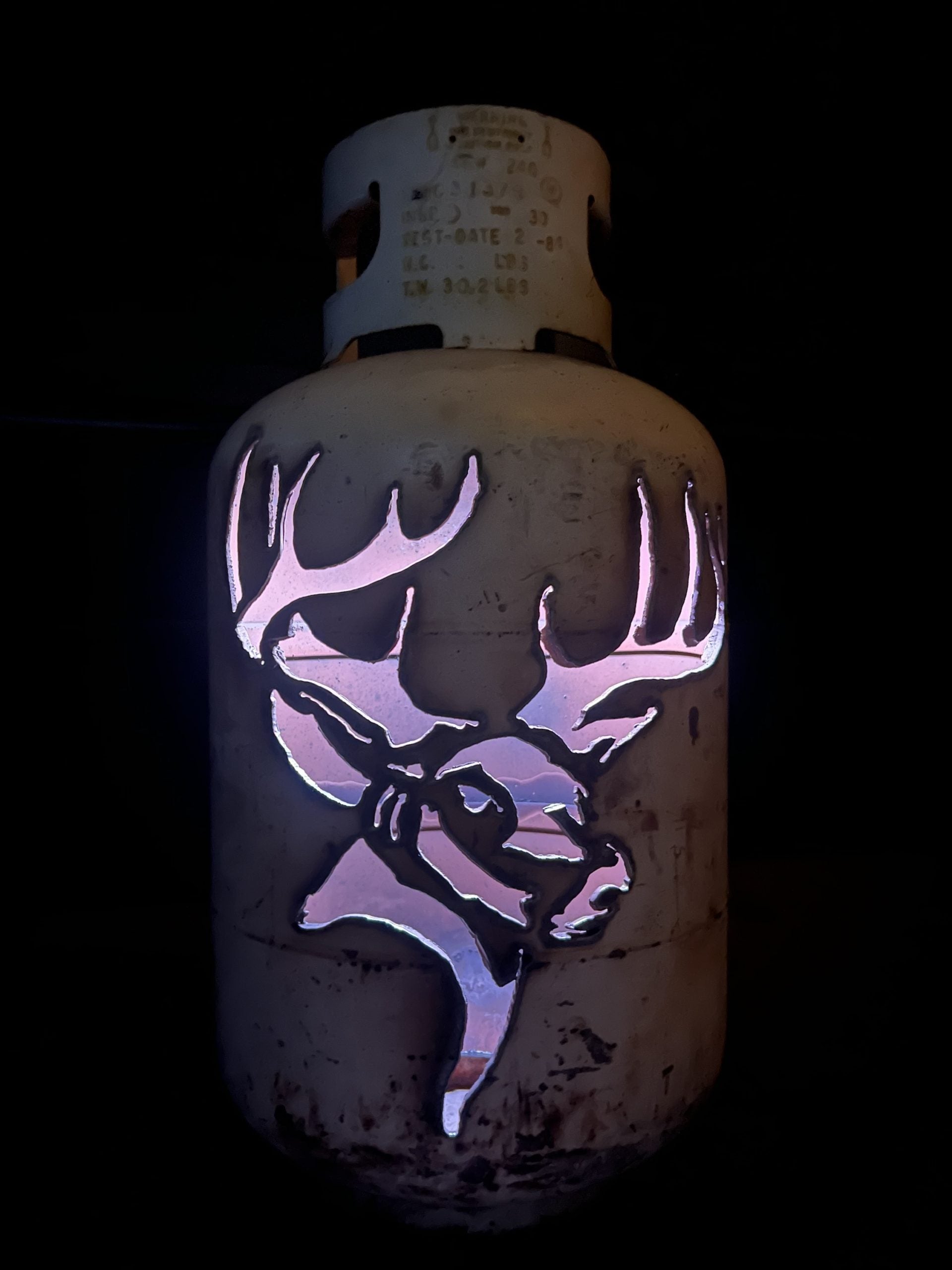 30lb Upcycled Patio Lantern, Deer Buck Head