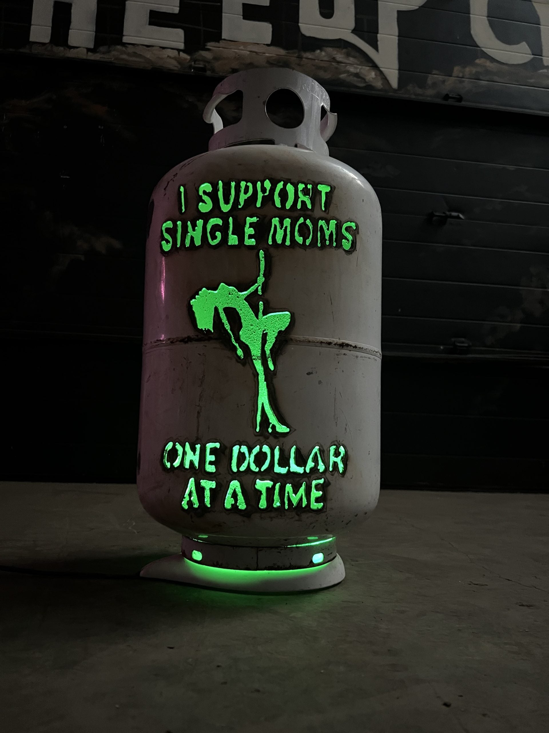 30lb Upcycled Patio Lantern, I Support Single Mom's