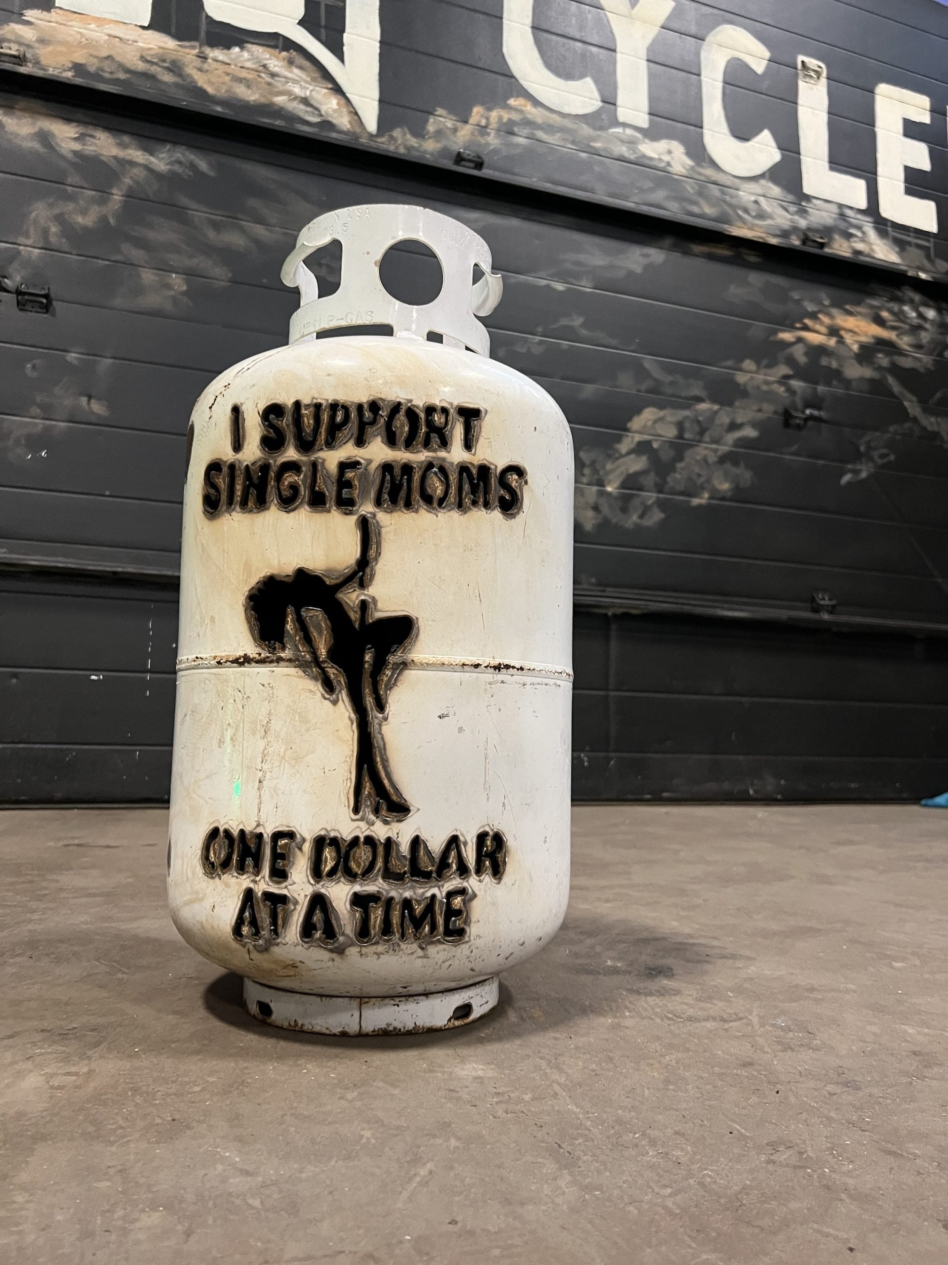 30lb Upcycled Patio Lantern, I Support Single Mom's