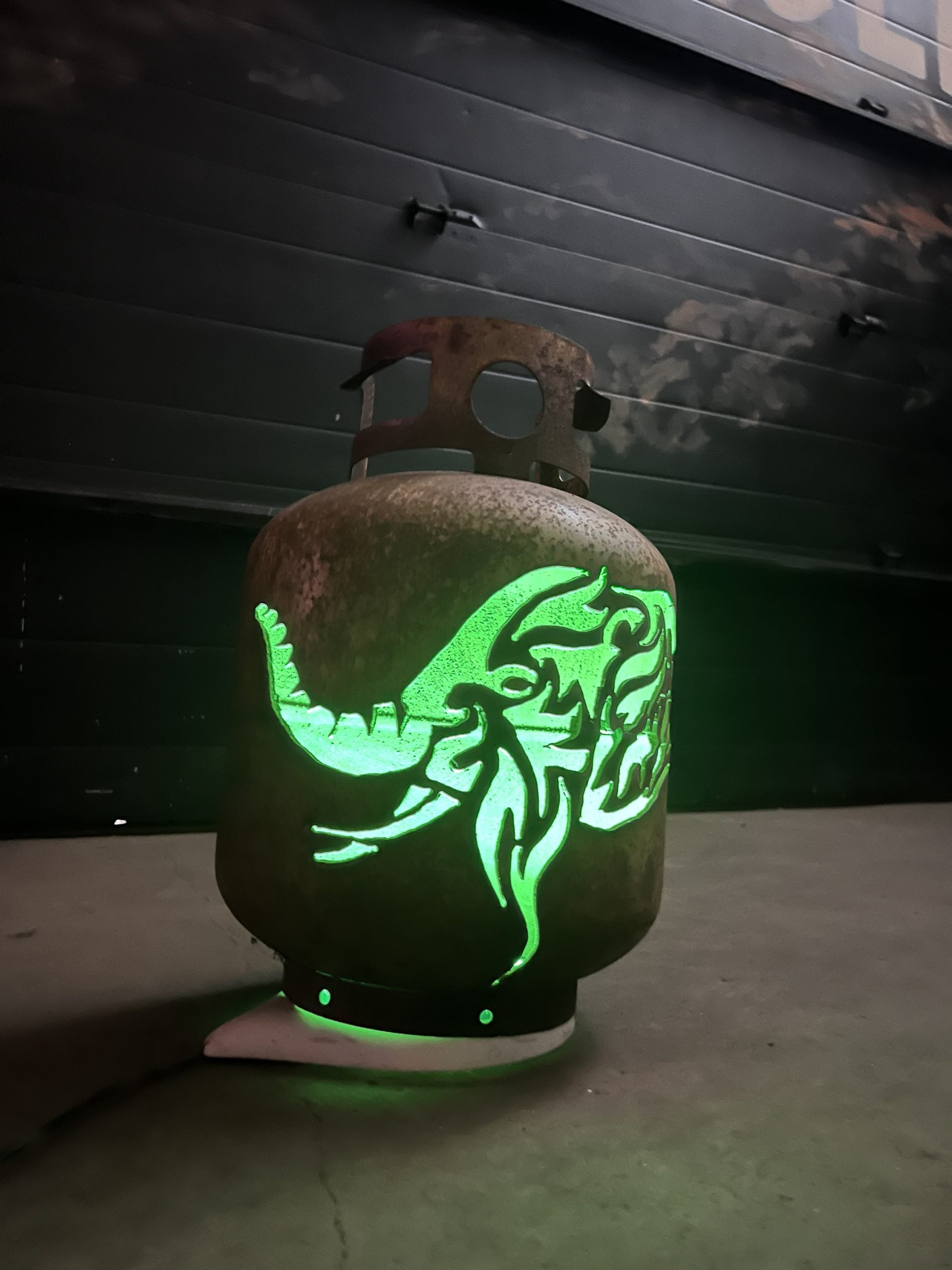 20lb Upcycled Patio Lantern, Elephant Head