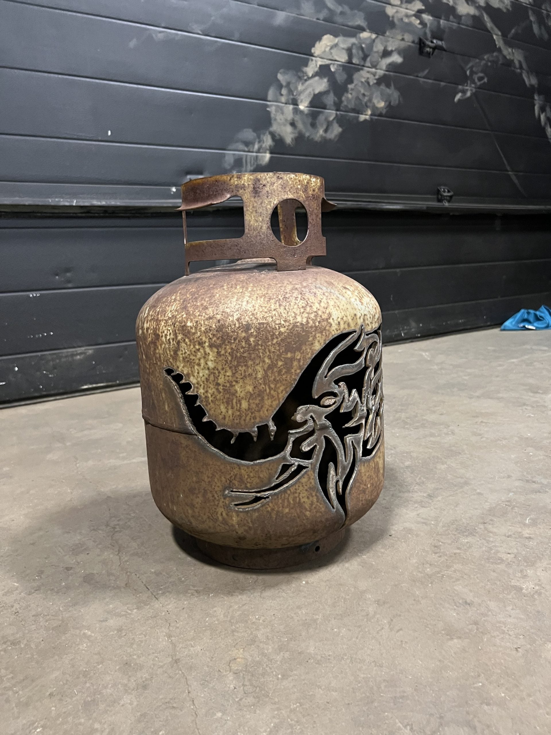 20lb Upcycled Patio Lantern, Elephant Head