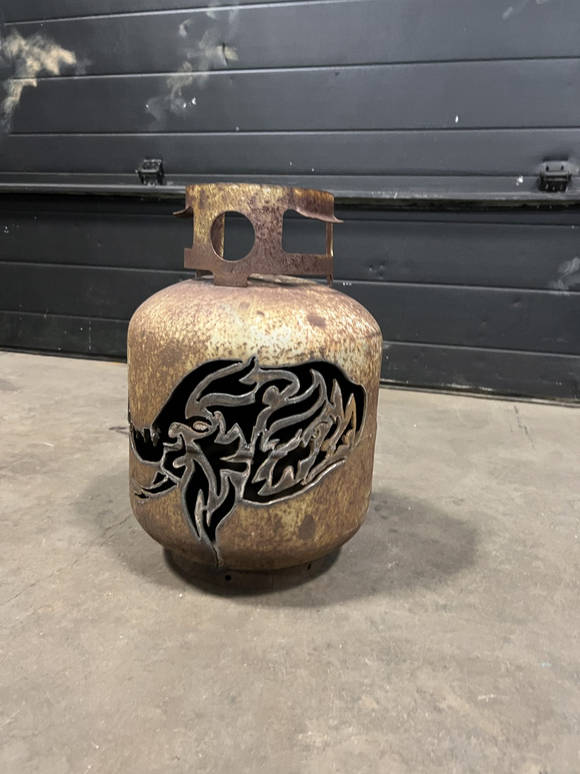 20lb Upcycled Patio Lantern, Elephant Head