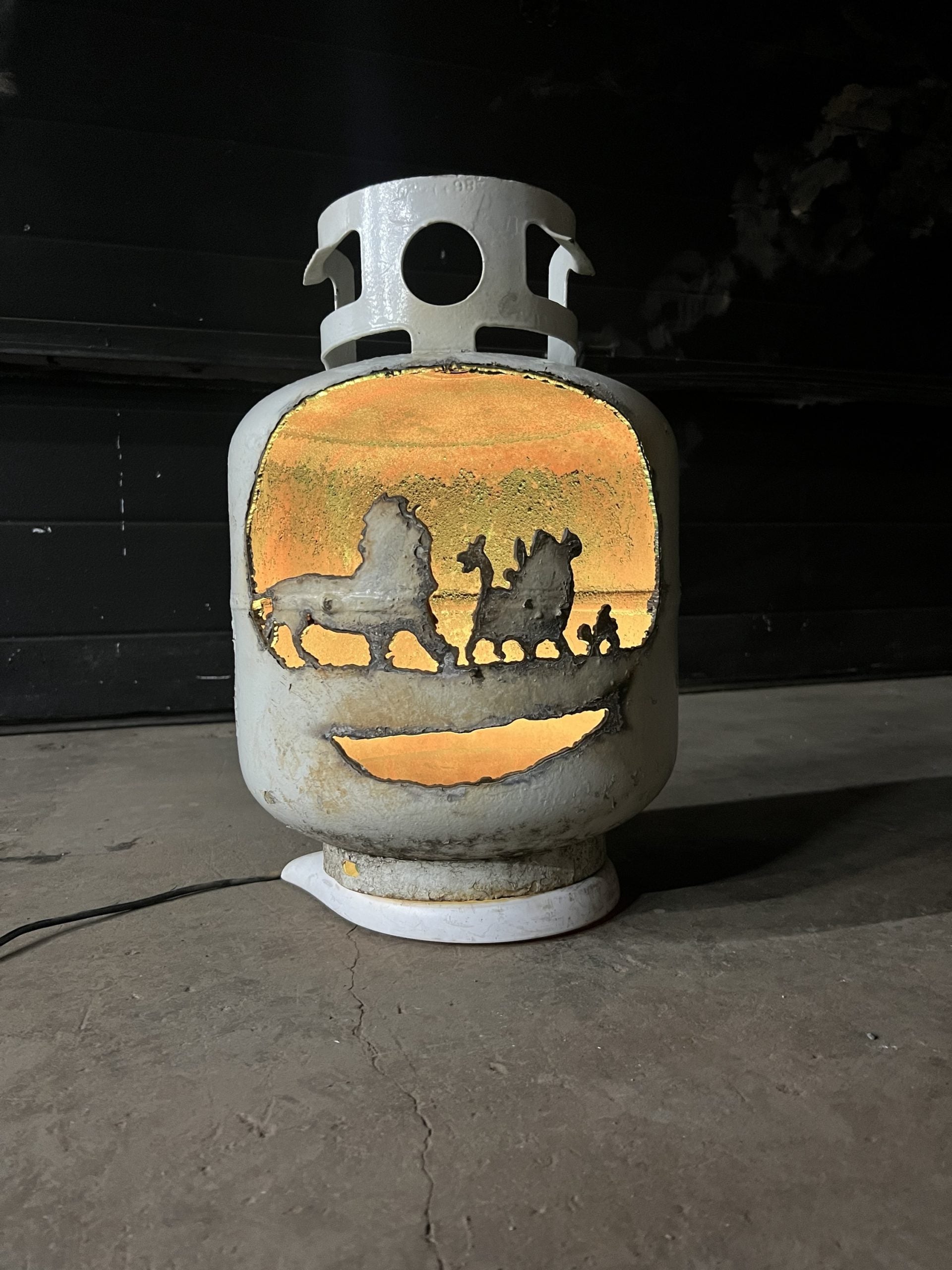 20lb Upcycled Patio Lantern, Thee Lion King