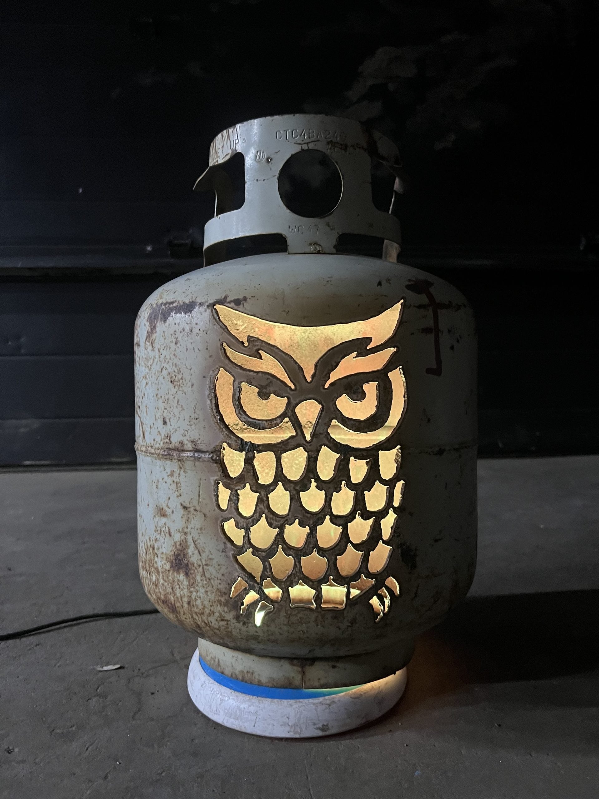 20lb Upcycled Patio Lantern, Owl