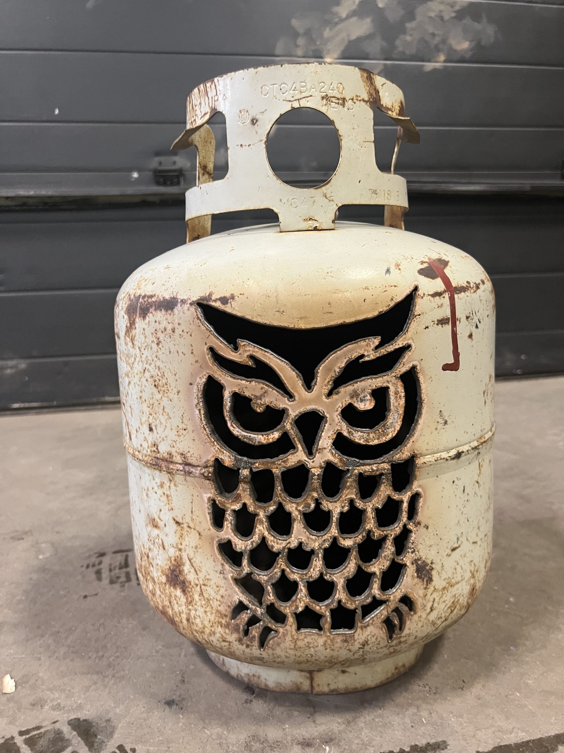 20lb Upcycled Patio Lantern, Owl
