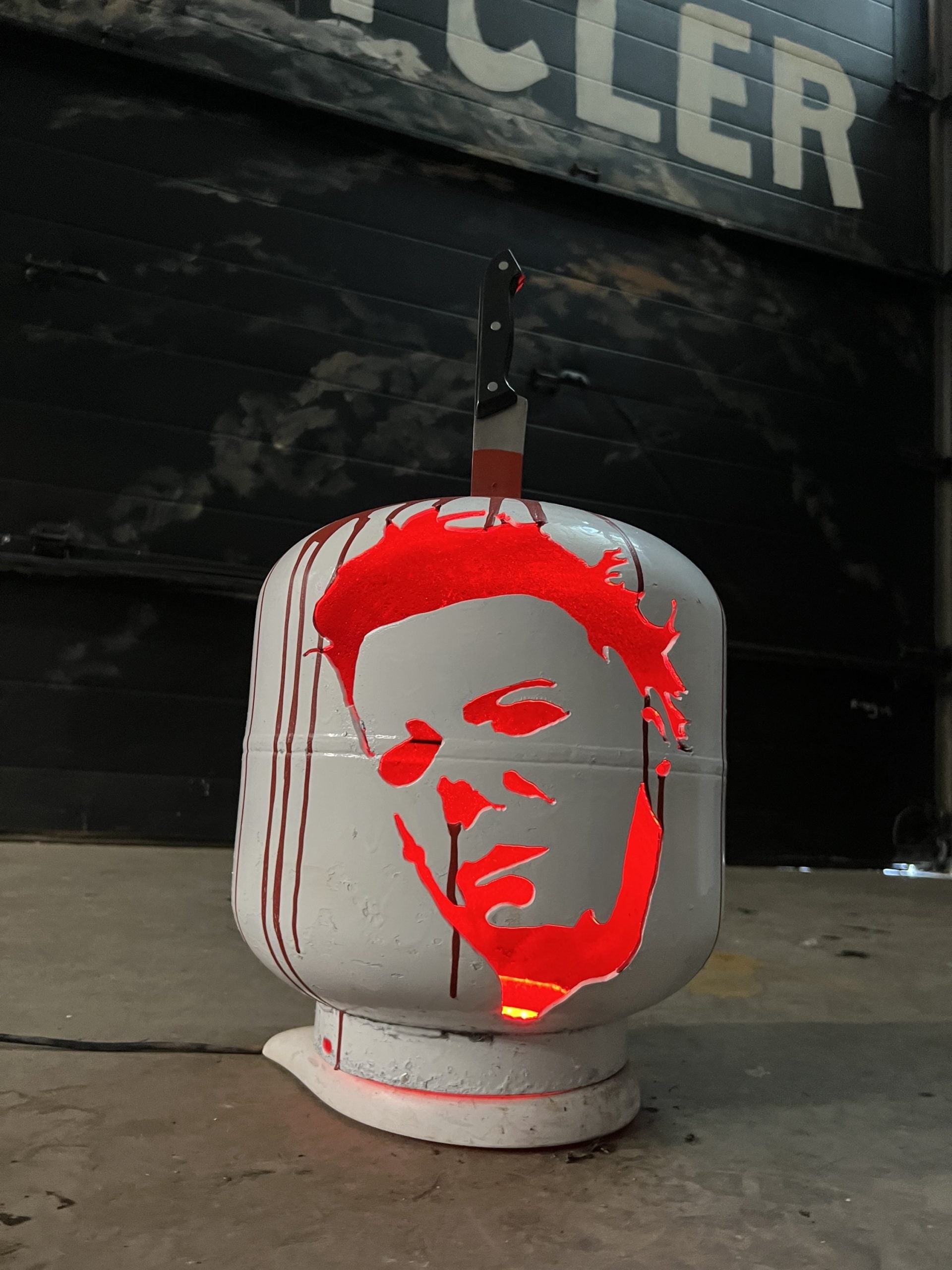 20lb Upcycled Patio Lantern, Micheal Myers