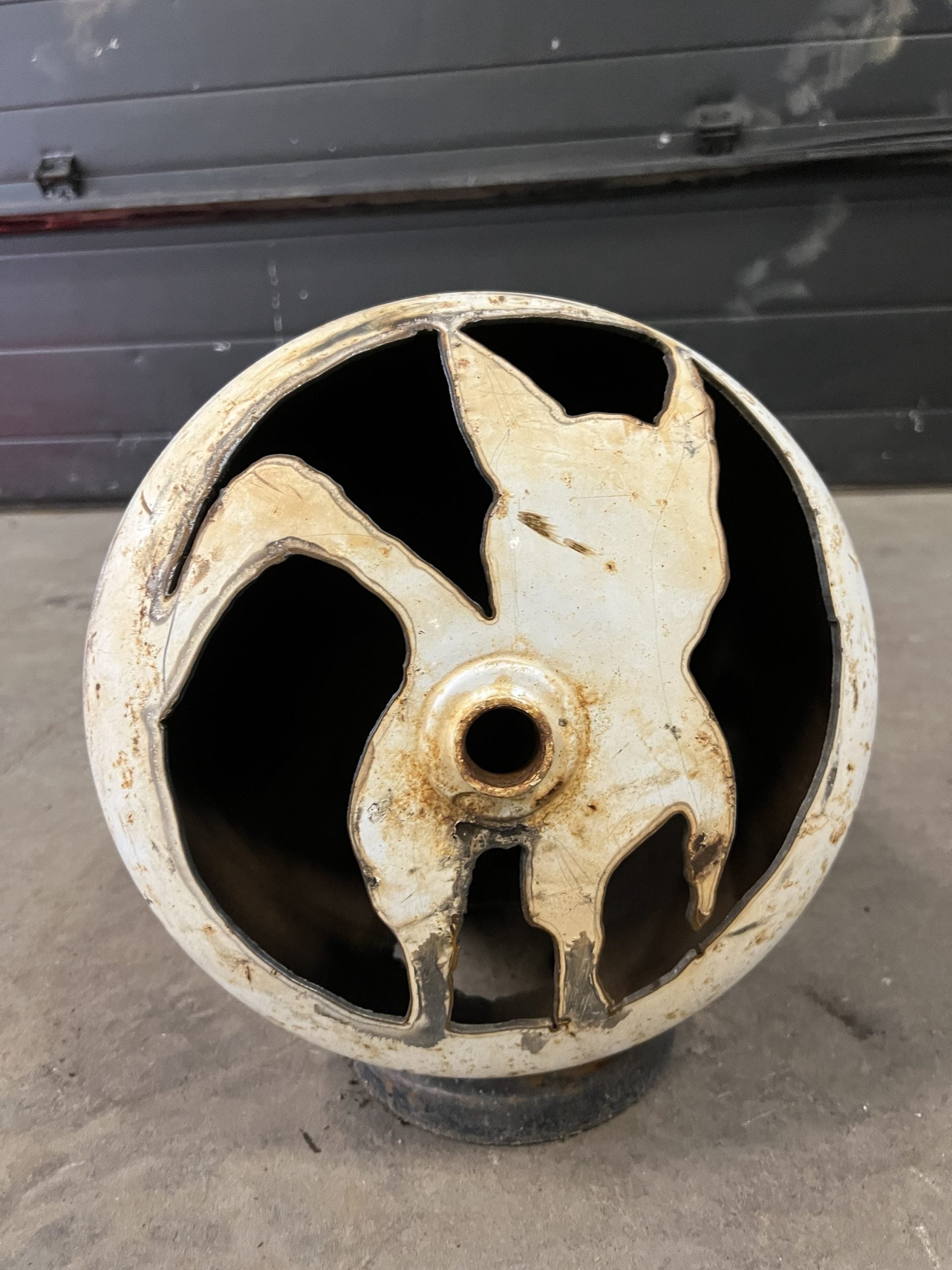 20lb Upcycled Patio Lantern, A Cats Rearend
