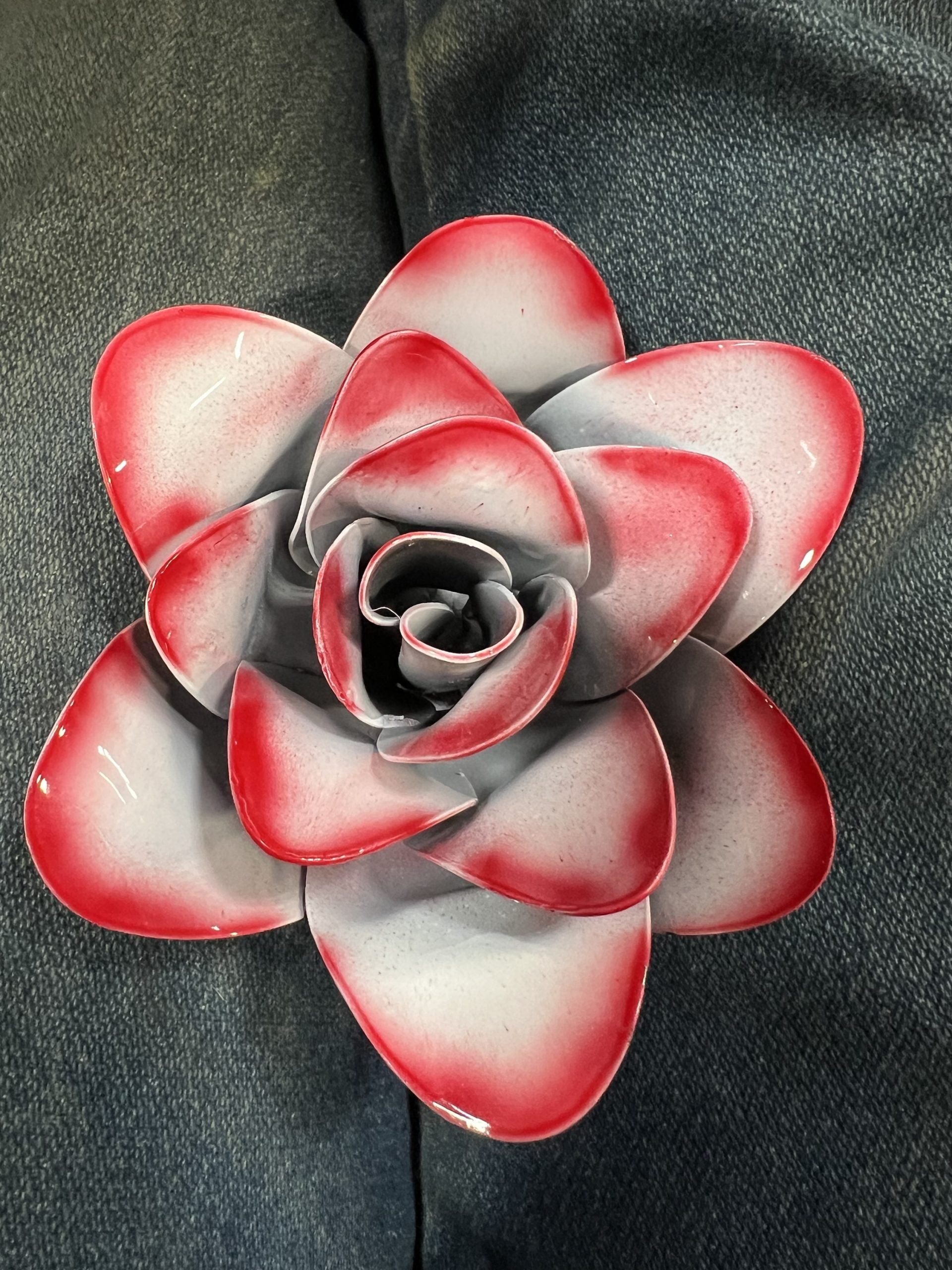 Flower, Rose, White with Red Tips