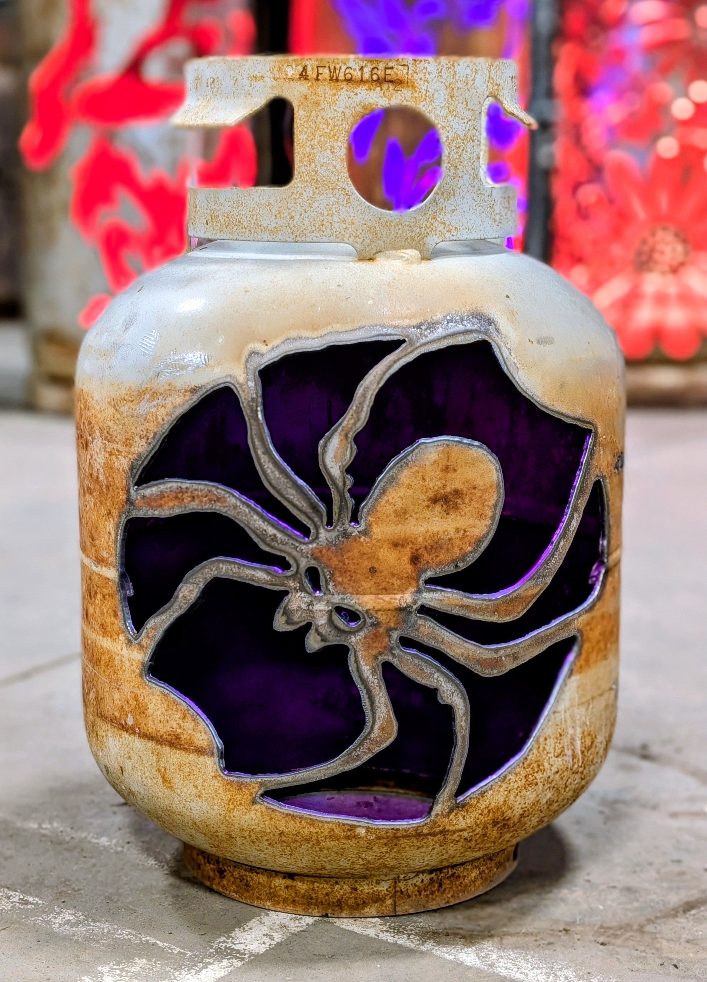 20lb Upcycled Patio Lantern, Spider