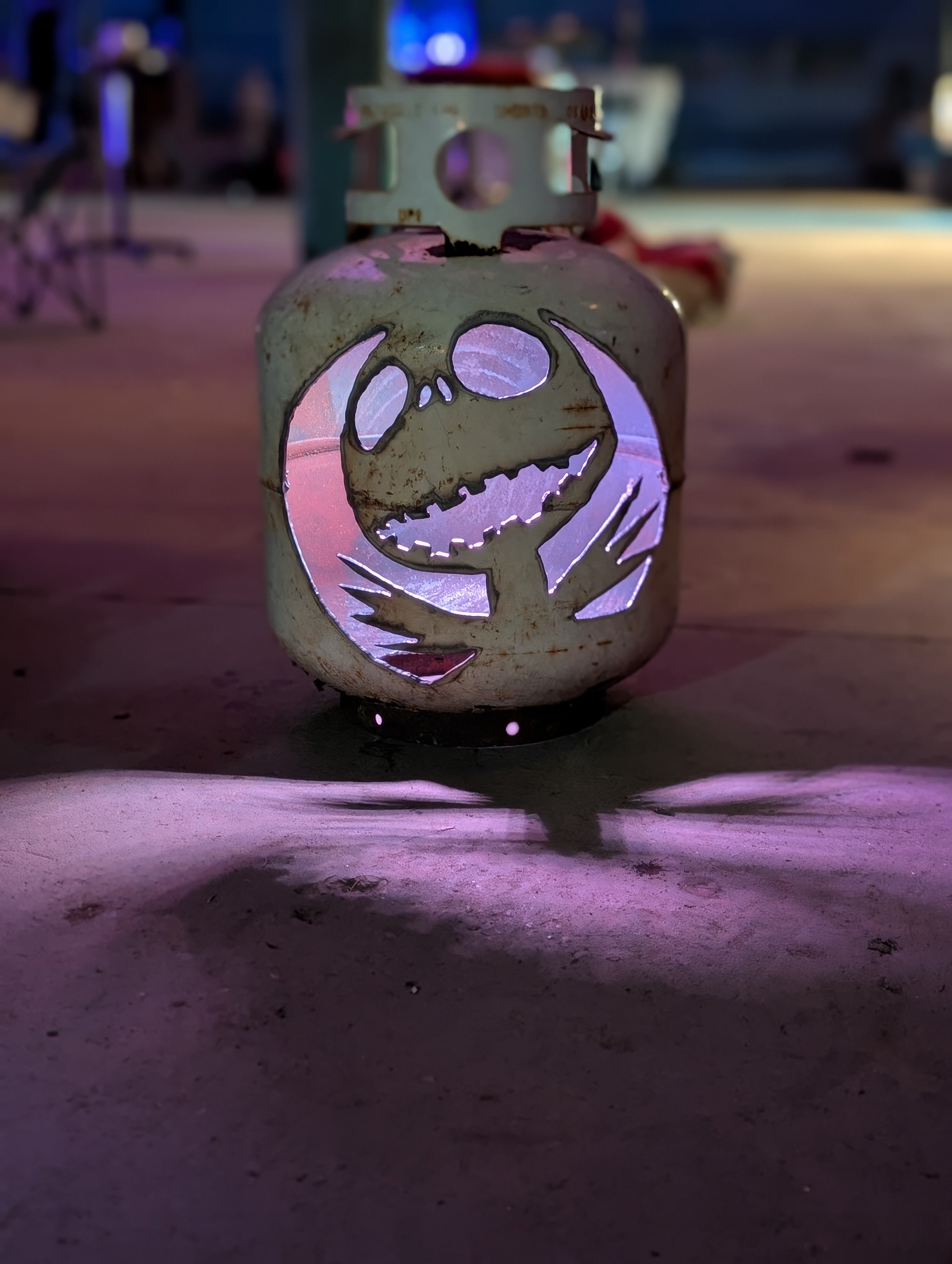 20lb Upcycled Patio Lantern, Jack Halloween Natural Finish